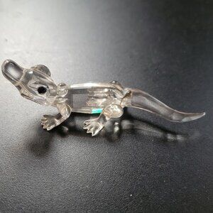 Vintage Swarovski Crystal Alligator Crocodile Figurine "Endangered Species" ~EUC